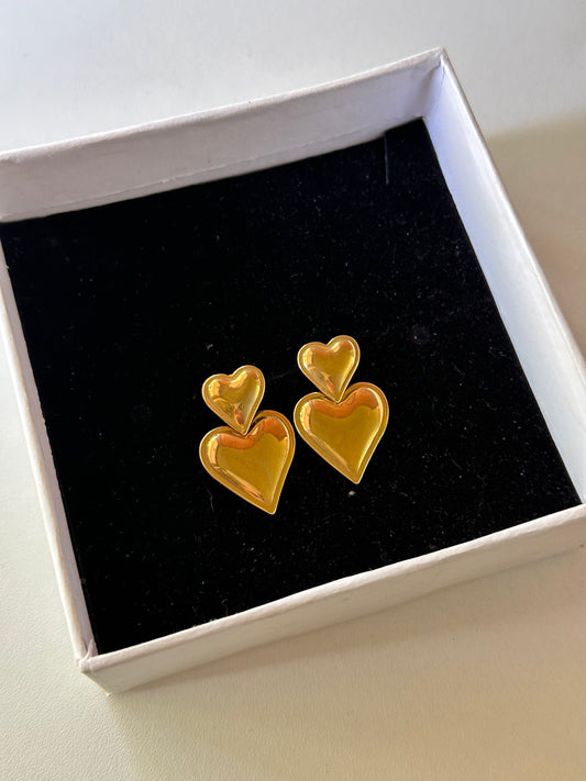 Double heart earrings