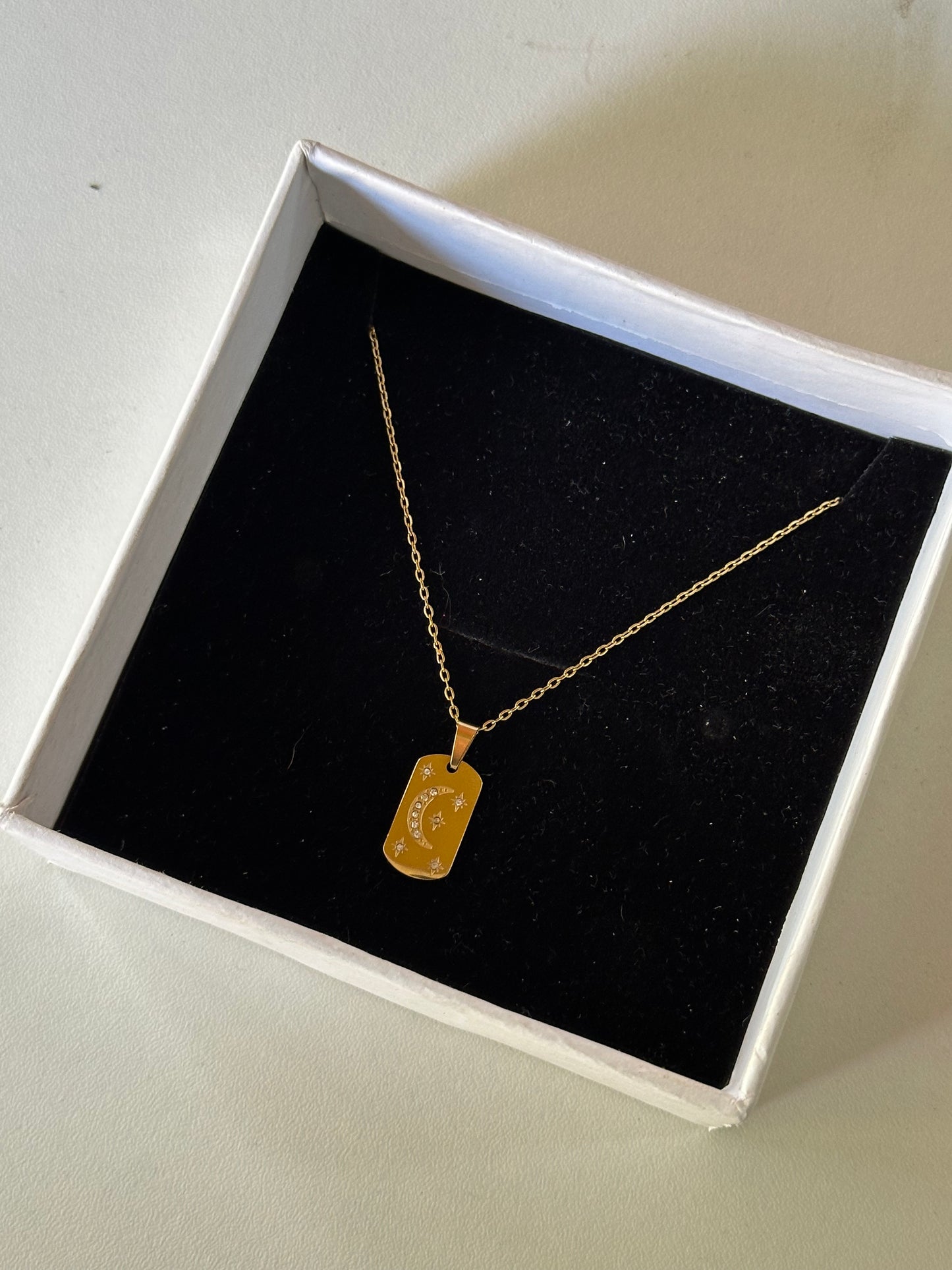 Moon and stars pendant