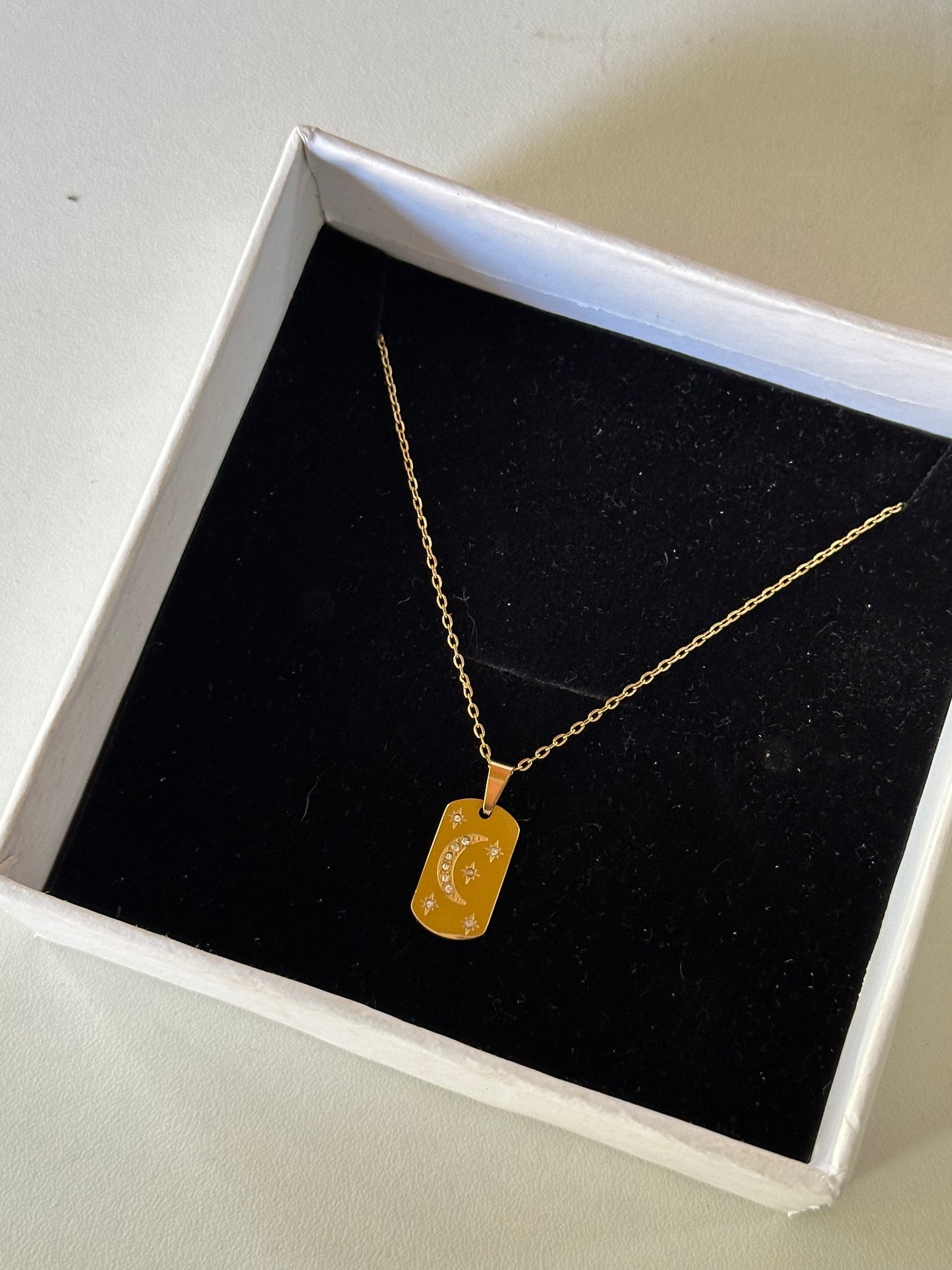 Moon and stars pendant