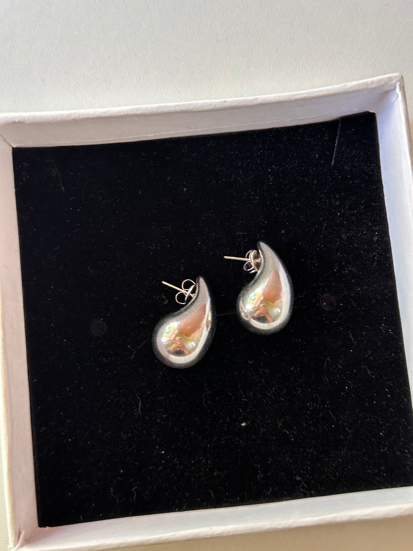 Silver drop earrings