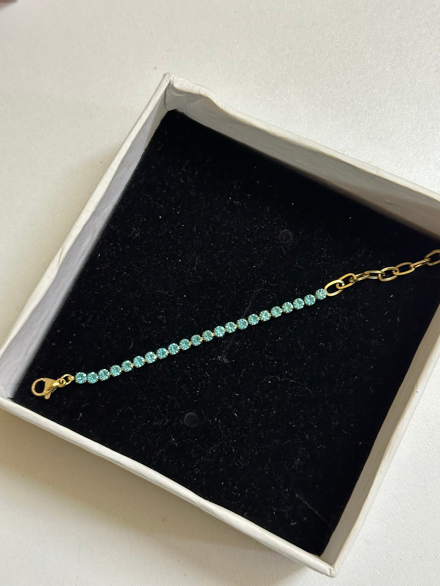 Blue tennis bracelet