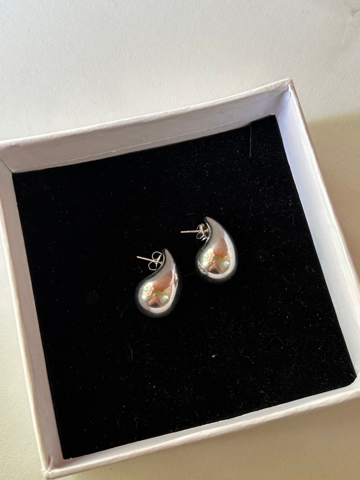 Silver drop earrings
