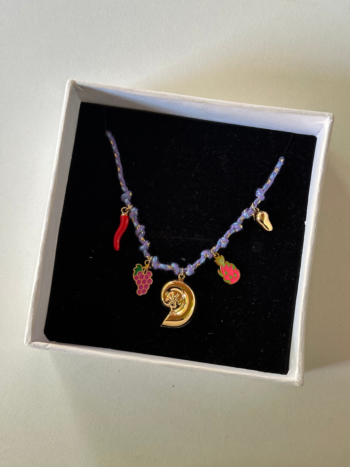 Beach blue charms necklace