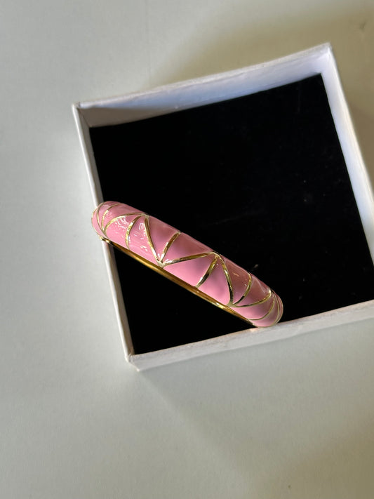 Pink enamel bangle