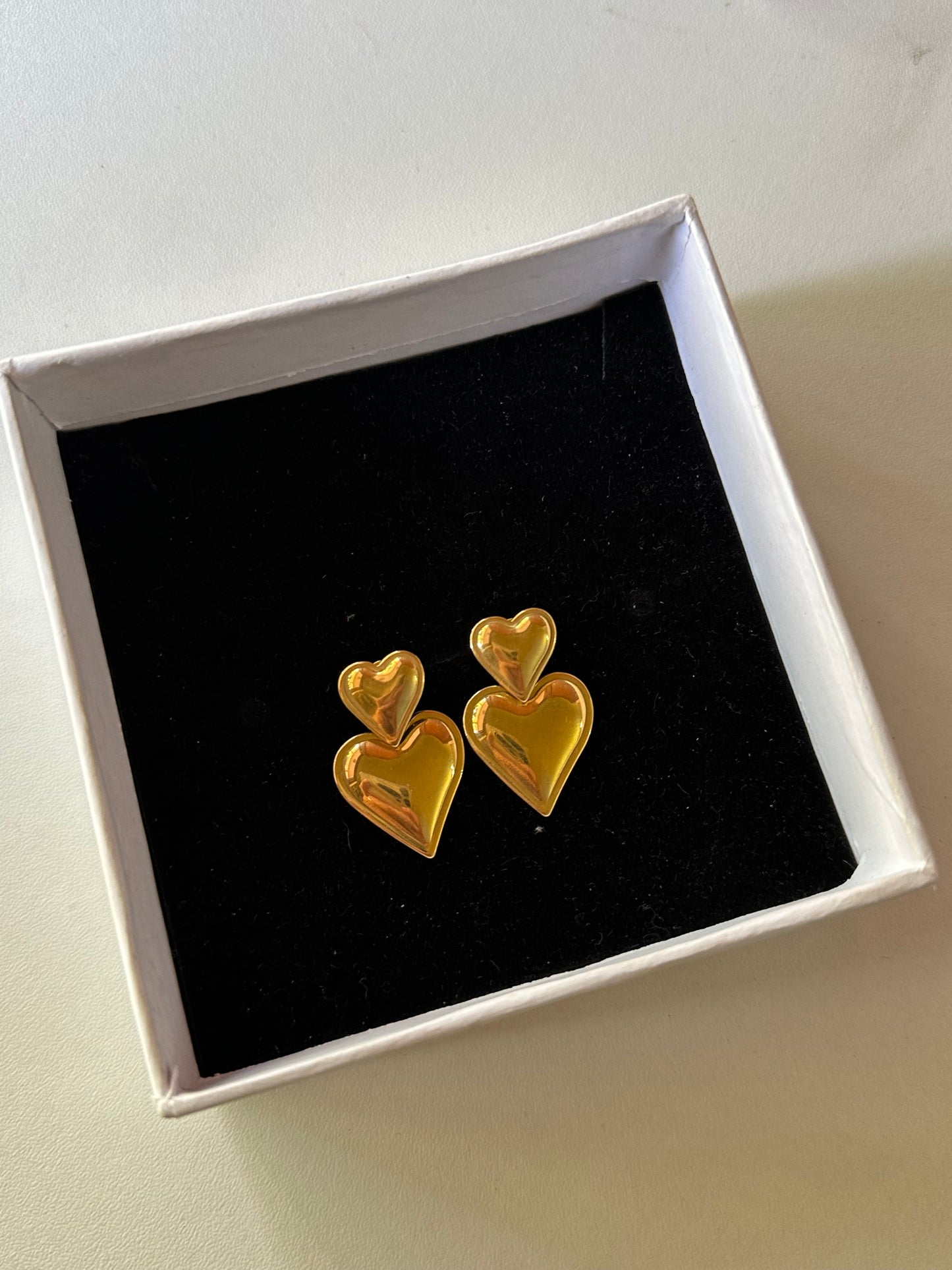 Double heart earrings