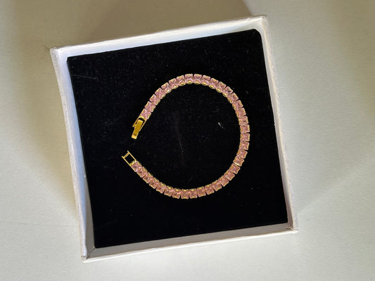 Pink tennis bracelet