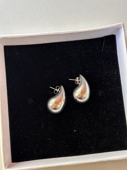 Silver drop earrings