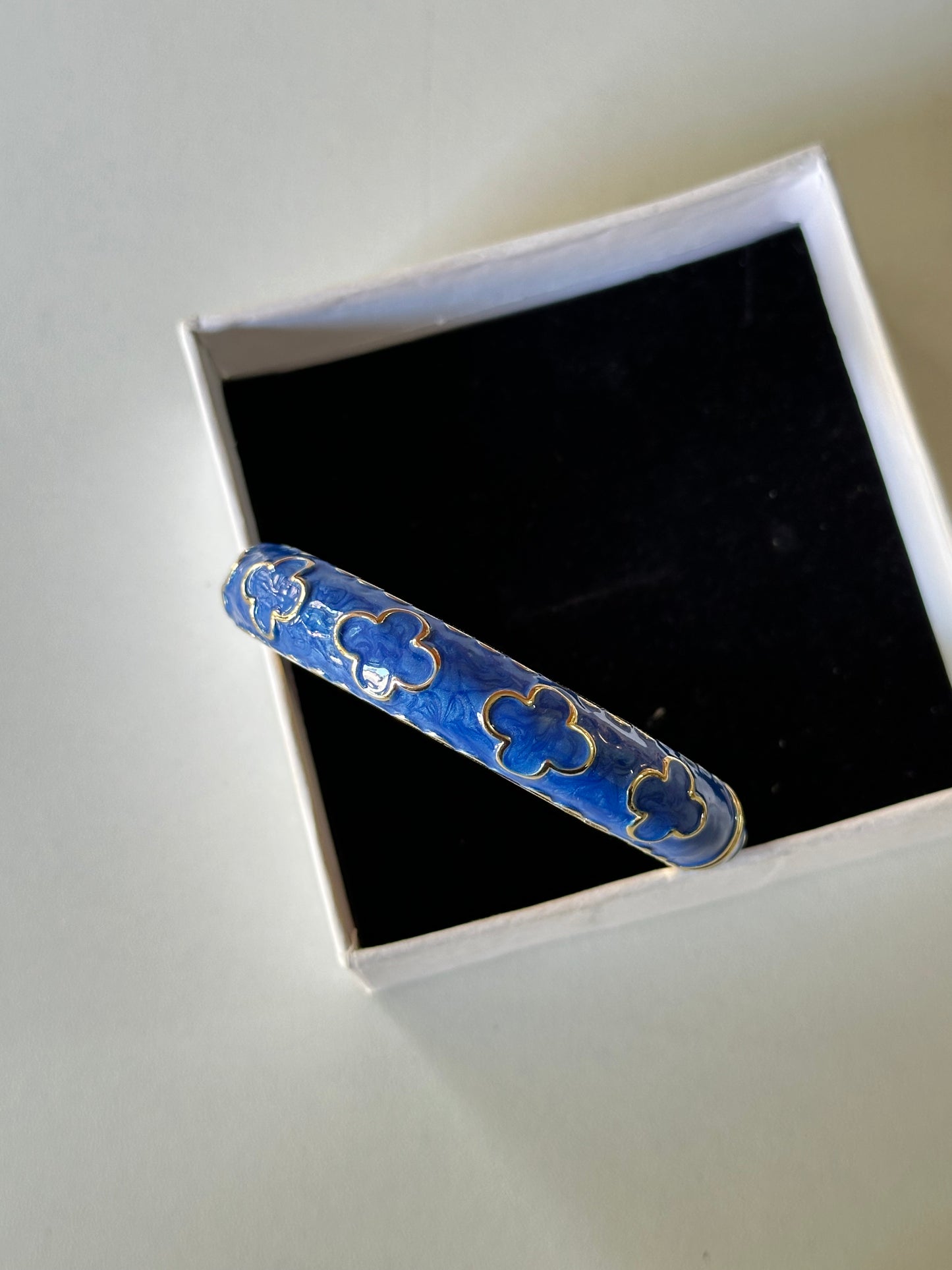 Blue enamel bangle