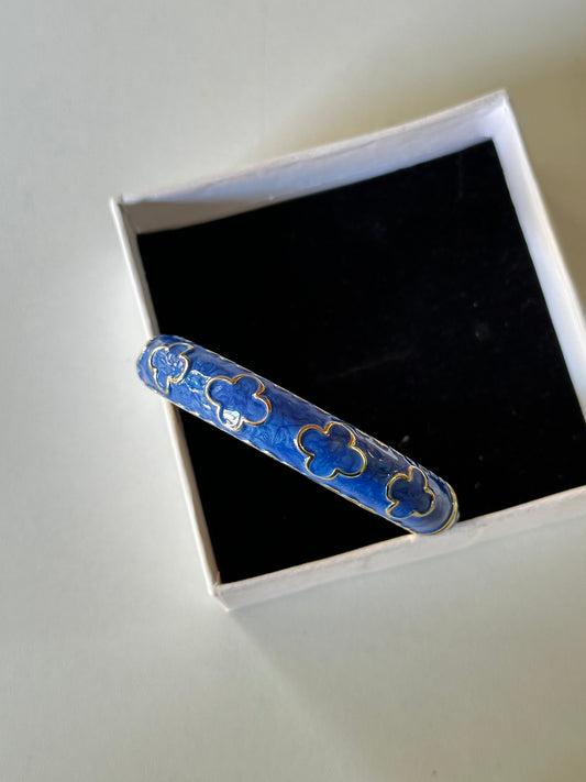Blue enamel bangle