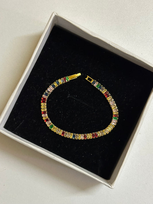 Coloured tennis bracelet