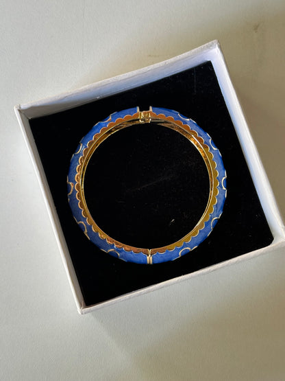 Blue enamel bangle