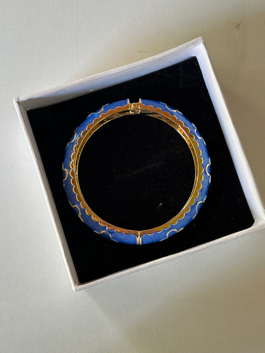 Blue enamel bangle
