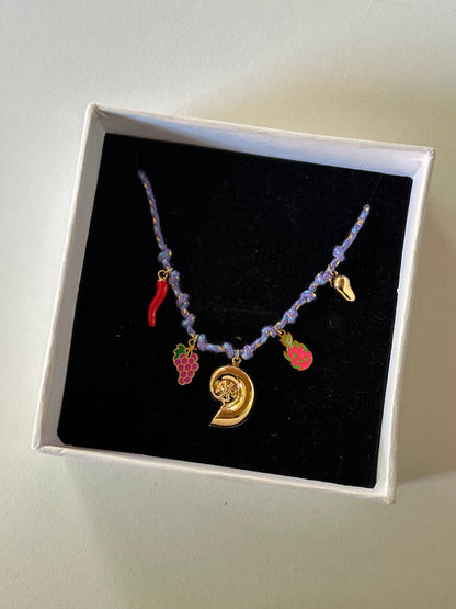 Beach blue charms necklace