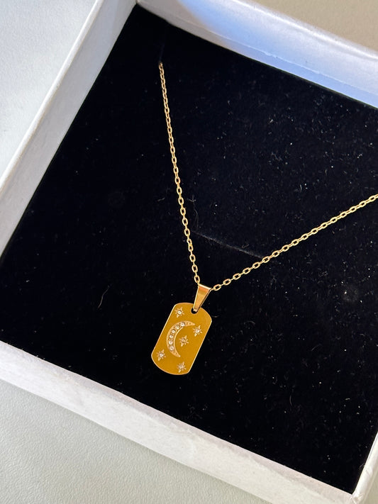 Moon and stars pendant
