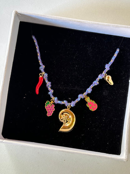 Beach blue charms necklace