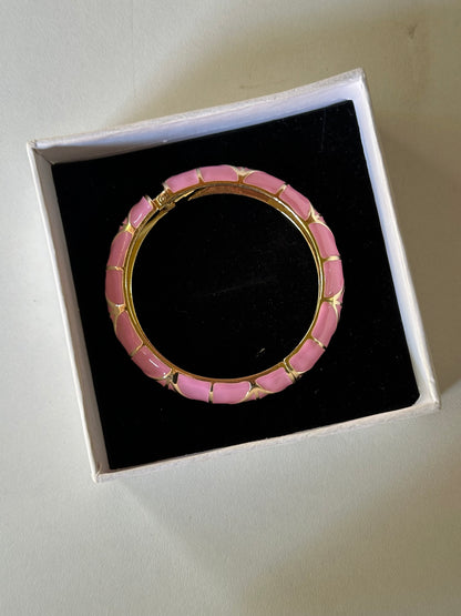 Pink enamel bangle