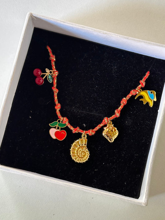 Beach multi charms necklace