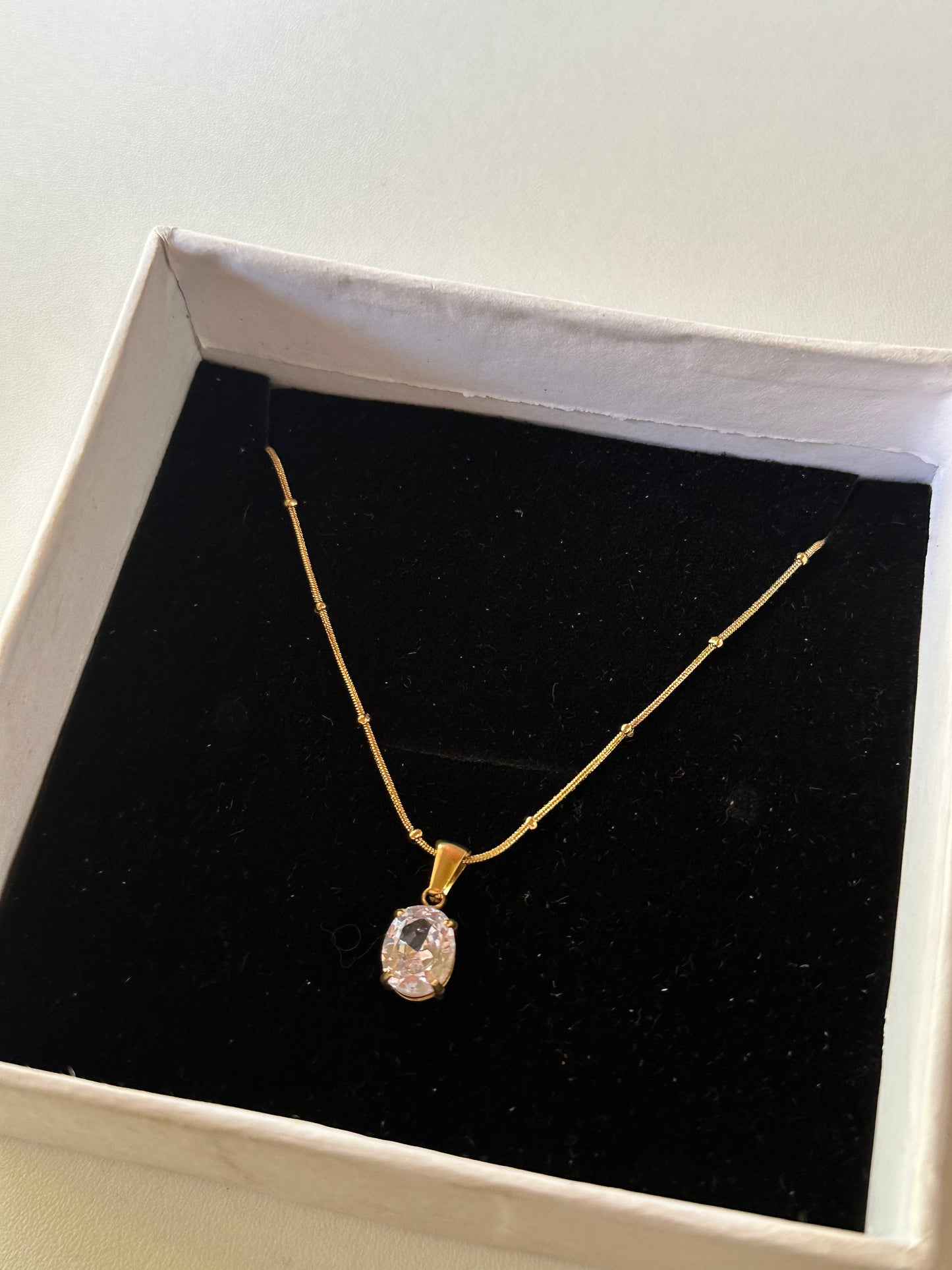 Silver oval pendant