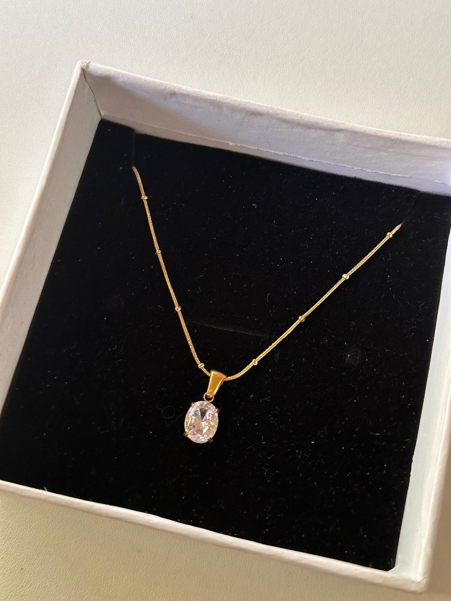 Silver oval pendant