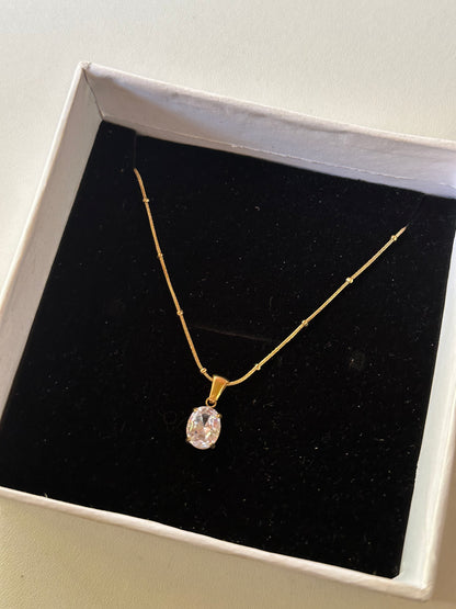 Silver oval pendant