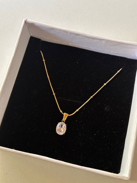 Silver oval pendant
