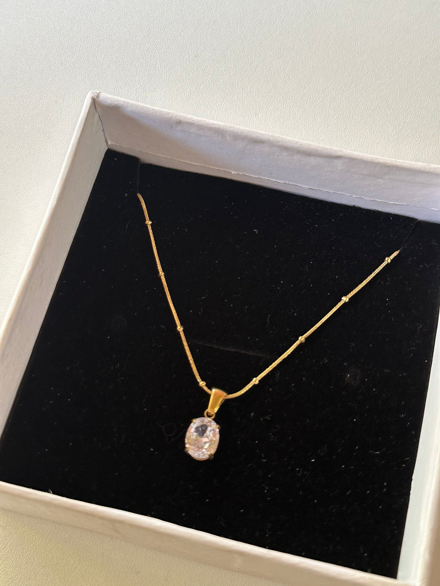 Silver oval pendant