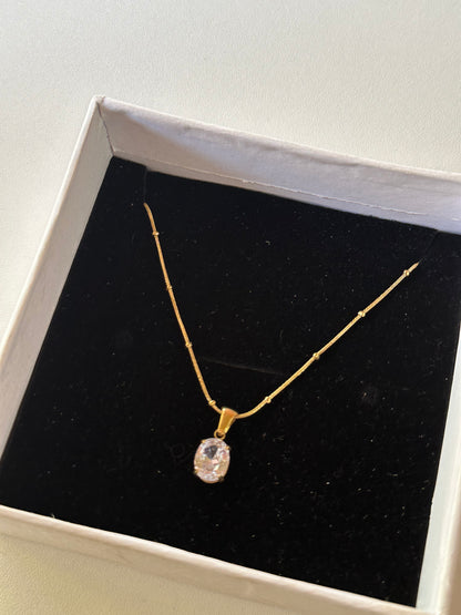 Silver oval pendant