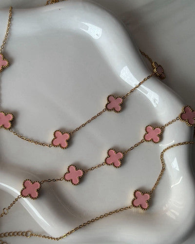 Pink clover bracelet