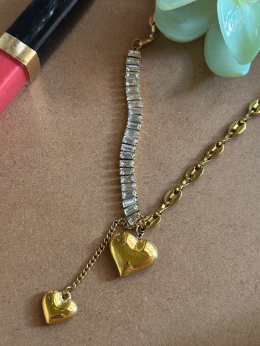 Chunky stone heart necklace