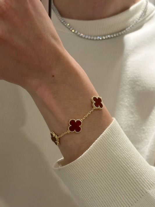 Wine clover bracelet
