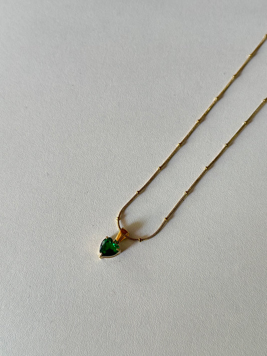 Green heart necklace